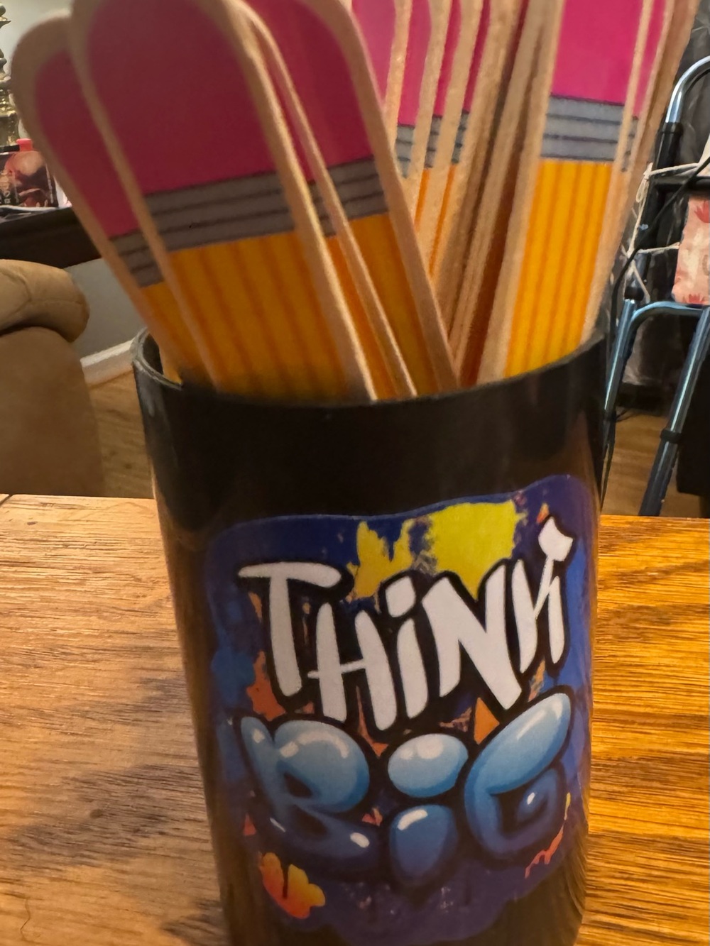 Wooden Pencil Counting Sticks - Pink & Yellow